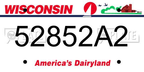 52852A2 Wisconsin License Plate