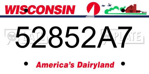 52852A7 Wisconsin License Plate