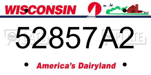 52857A2 Wisconsin License Plate