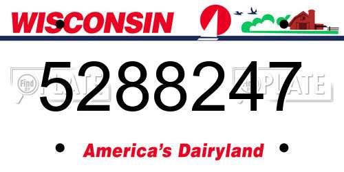5288247 Wisconsin License Plate