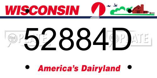 52884D Wisconsin License Plate