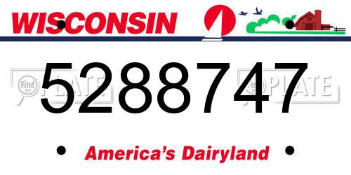 5288747 Wisconsin License Plate