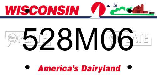 528M06 Wisconsin License Plate