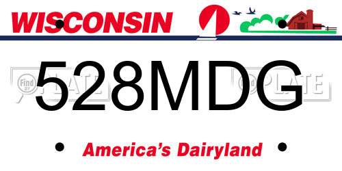 528MDG Wisconsin License Plate