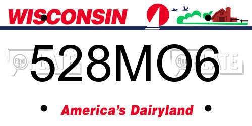 528MO6 Wisconsin License Plate