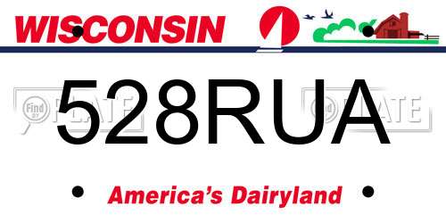 528RUA Wisconsin License Plate