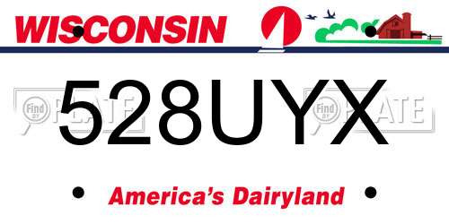 528UYX Wisconsin License Plate