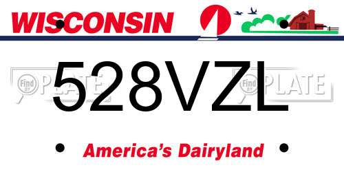 528VZL Wisconsin License Plate