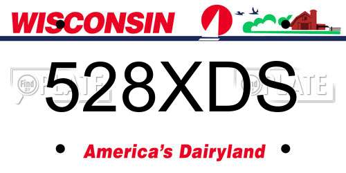 528XDS Wisconsin License Plate