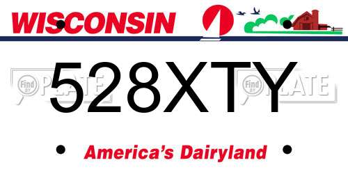 528XTY Wisconsin License Plate