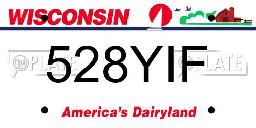 528YIF Wisconsin License Plate