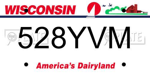 528YVM Wisconsin License Plate