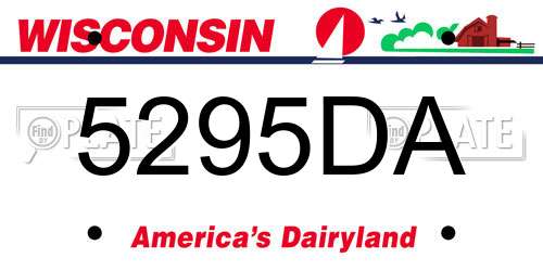 5295DA Wisconsin License Plate