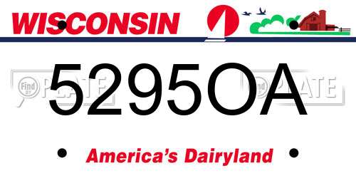 5295OA Wisconsin License Plate
