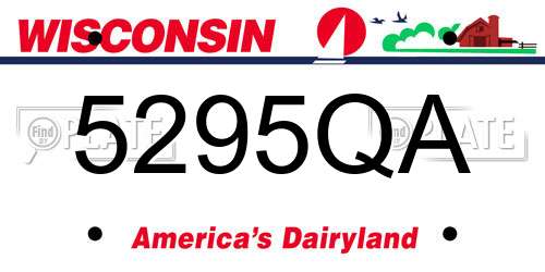 5295QA Wisconsin License Plate