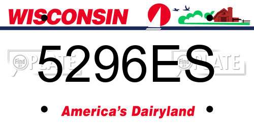 5296ES Wisconsin License Plate