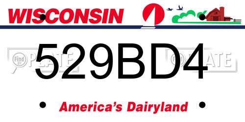 529BD4 Wisconsin License Plate