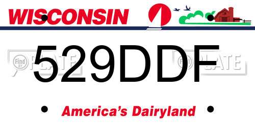 529DDF Wisconsin License Plate