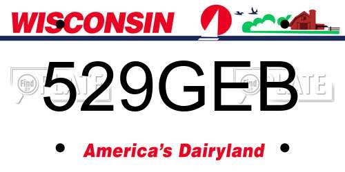 529GEB Wisconsin License Plate