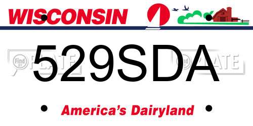 529SDA Wisconsin License Plate