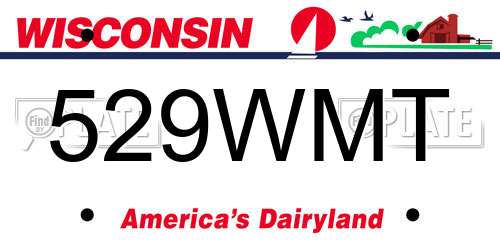 529WMT Wisconsin License Plate