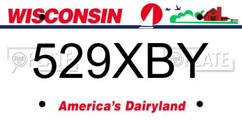 529XBY Wisconsin License Plate