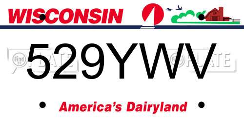 529YWV Wisconsin License Plate