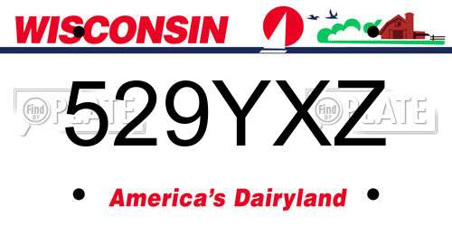 529YXZ Wisconsin License Plate