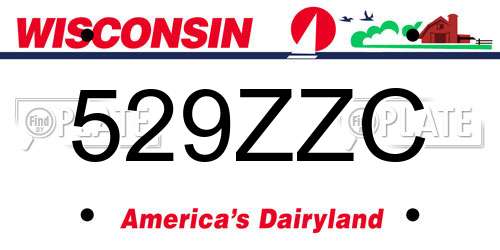 529ZZC Wisconsin License Plate