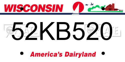 52KB520 Wisconsin License Plate
