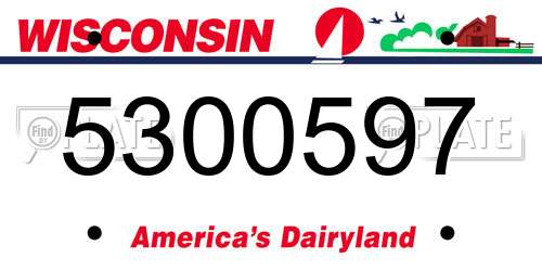 5300597 Wisconsin License Plate