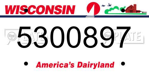 5300897 Wisconsin License Plate