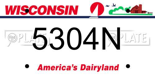 5304N Wisconsin License Plate