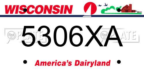 5306XA Wisconsin License Plate