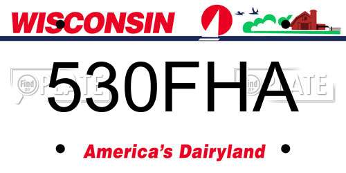 530FHA Wisconsin License Plate