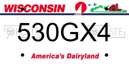 530GX4 Wisconsin License Plate