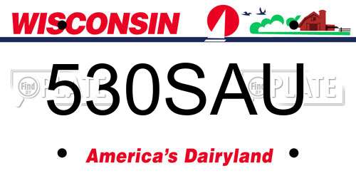 530SAU Wisconsin License Plate