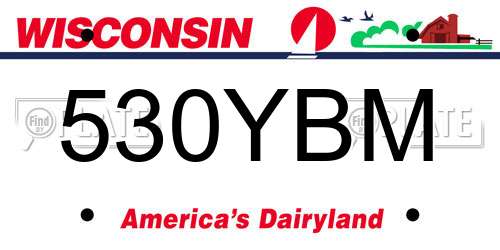 530YBM Wisconsin License Plate