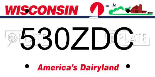 530ZDC Wisconsin License Plate