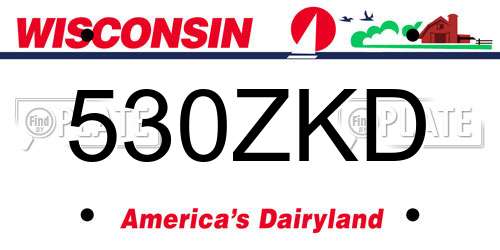 530ZKD Wisconsin License Plate