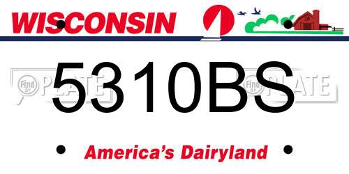 5310BS Wisconsin License Plate