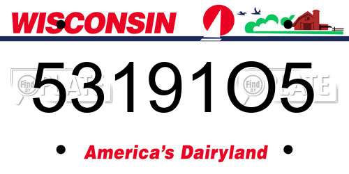 53191O5 Wisconsin License Plate