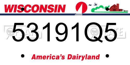 53191Q5 Wisconsin License Plate