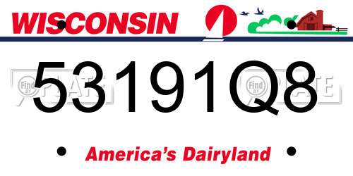 53191Q8 Wisconsin License Plate