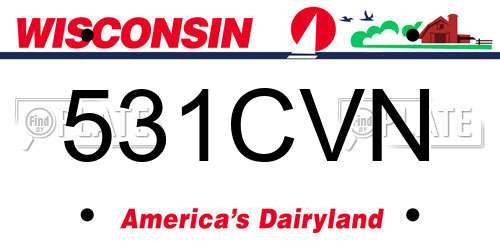 531CVN Wisconsin License Plate