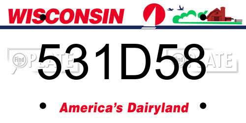 531D58 Wisconsin License Plate