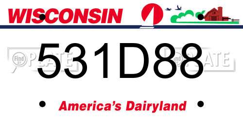 531D88 Wisconsin License Plate