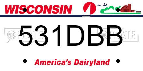 531DBB Wisconsin License Plate