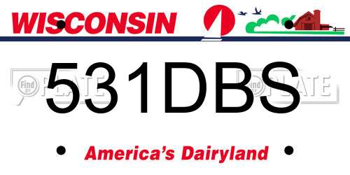531DBS Wisconsin License Plate
