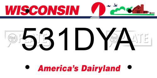 531DYA Wisconsin License Plate